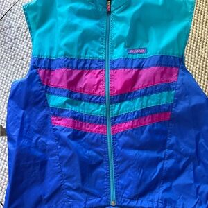 Hind Women's Colorblock Windbreaker Vest in Teal, Blue & Magenta